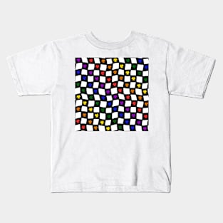 Floral Checker Board - Gay Pride Kids T-Shirt